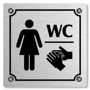 WC ženy, 100x100mm, stříbrná, Kansas